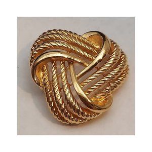 Signed Vintage Napier Goldtone Knot Pin Brooch